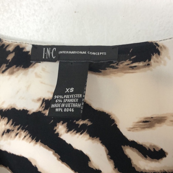 INC Animal Print  Leopard Tiger‎ Zebra Safari Stretch Knit Wrap Dress Sz XS - Picture 11 of 12